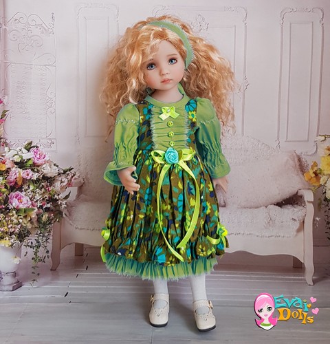 Green dress for little - dress,