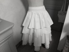 Linge Ancien Jupon À Plusieurs Volants Et Dentelle De Valenciennes