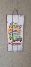 Panneau bois vintage surfer -