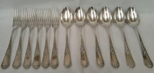 Raviner d'Enfert 6 fourchettes 6 cuillères RD 84 métal argenté Louis XV rocaille