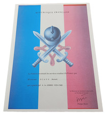 09/2025 (CBR398) DIPLOME MILITAIRE Reconnaissance de la NATION GUERRE 39/45