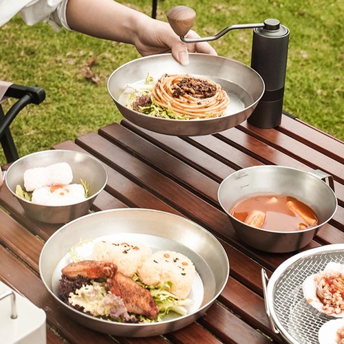Assiette camping acier - de, en