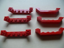 Lego 6 x red slopes inverted
