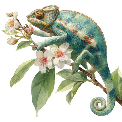 Autocollant chameleon - 8x,