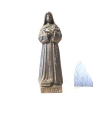 Statuette ancienne Sainte Rita en métal HT 10CM