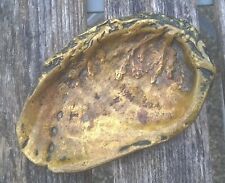 CENDRIER VIDE POCHE COUPELLE EN BRONZE  FORME DE COQUILLAGE ORMEAU & ALGUES