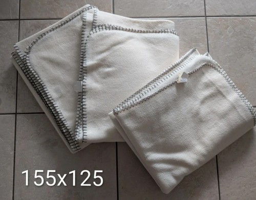 Lot plaids polaires blanc - 3,