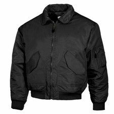 MFH Blouson style aviateur US CWU Homme Chaleureux Coupe-Vent Militaire Noir