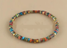 Bracelet de perles 6mm Jaspe impérial multicolore et Laiton, Sur mesure