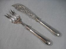 Très beau couvert de service à poisson, Manche argent, Minerve, Napoléon III