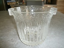 SEAU A GLACONS EN VERRE GRAVE RICCADONNA -  Hauteur 14,5 cm - Diamètre 15,5 cm 