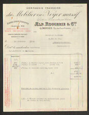 LIMOGES (87) Cie du MEUBLE en NOYER MASSIF "Alp. ROUGERIE & Cie" en 1934