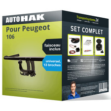 Attelage pour Peugeot 106 91-96 Amovible Auto Hak + Faisceau uni 13 broches TOP