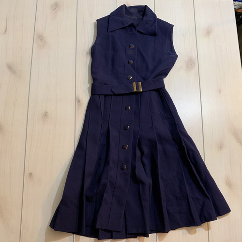 Womens navy button - up, dress