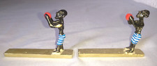 VINTAGE 2 BEAUX PORTES COUTEAU AFRICAIN AVEC BALLE BALLON BRONZE avec pochette