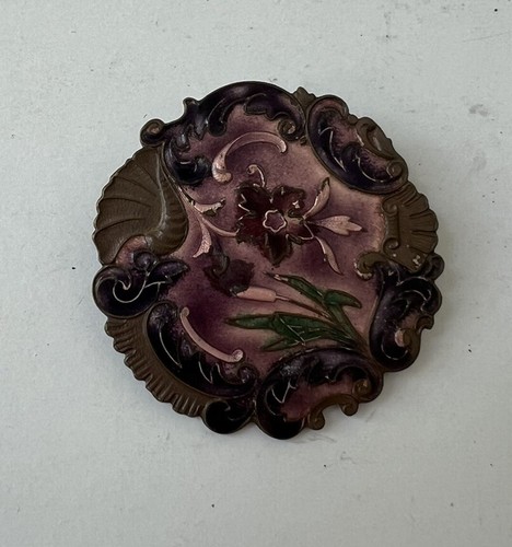 Ancienne broche décor fleurs