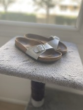 Sandales 38 cuir argent BIRKENSTOCK "madrid"
