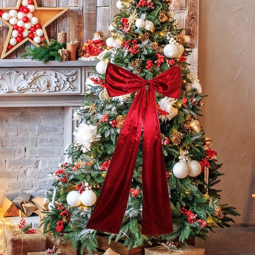 Gros nœud en satin de Noël