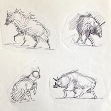 Original research drawings of Richard Bazley. Animator for Disney (Pocahontas...