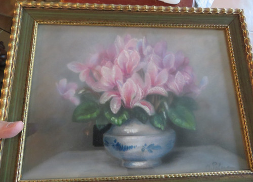 Tableau pastel nature morte - tableau,