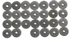 LOT DE 25 PIECES DE 10 CENTIMES LINDAUER TROUEES  ( SERIE COMPLETE )