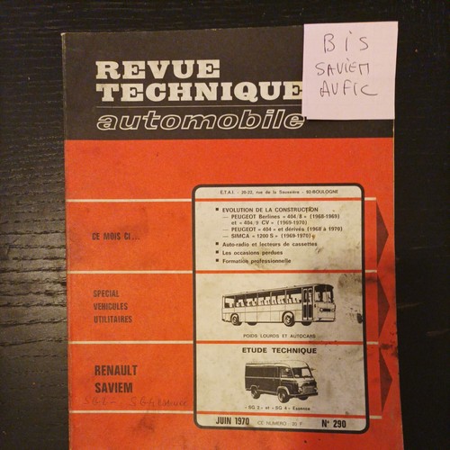Revue technique saviem - revue, renault