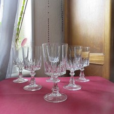 6 verres à eau en cristal d arques modèle Louvre  H 15,5 cm