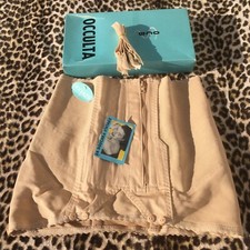 FRENCH OCCULTA 1960s SLIMMING BONED CORSET GIRDLE ~NUDE~ MADE IN FRANCE ~NEW~S/M