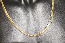 collier chaîne or jaune 18 carats 750 maille plate palmier 46 cms