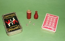 St RAPHAEL / BOITE à JEU de CARTES + JEU de CARTES + BOUTEILLE à DES / BISTROT