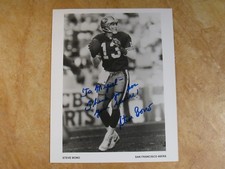 STEVE BONO SIGNED AUTOGRAPHED 8X10 B&W PHOTO PRO BOWLER 1989-93 SAN FRAN 49ERS
