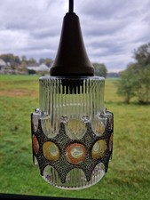 Lampe Suspension Verre SPACE AGE Années 70 