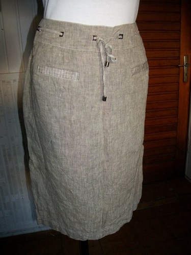 Jupe 100 lin beige - jupe,