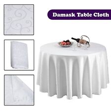 Table Tissu Rond Housse Damas Jacquard Floral Chemin de Table Mariage Décor