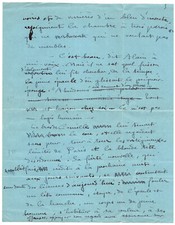 Sidonie Gabrielle COLETTE / Manuscrit autographe / La Chatte / Fragment / Amour