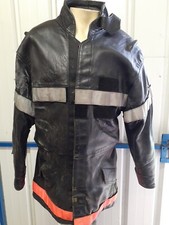 Veste Cuir Pompier Feux Ancienne Obsolète 88C
