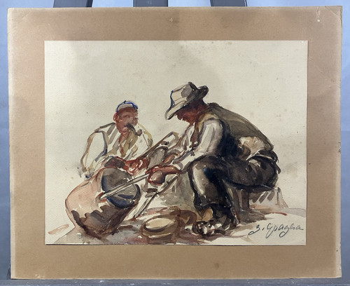 Aquarelle ecole orientaliste - ecole,