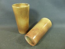 Lot de 2 anciens grands verres en céramique marron Austruy vintage