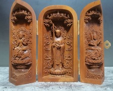 4 "Bouddhisme Boxwood sculpté