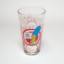 Ancien grand Verre Rouge Marge publicitaire The Simpson 2007 - Quick Simpsons
