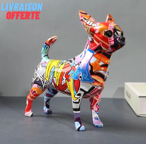 Statue chihuahua graffiti - de,
