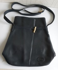 Sac seau LONGCHAMP cuir bleu marine beg signatures