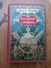 9120 Verne Face au Drapeau Clovis Dardentor Hetzel  Premier tirage