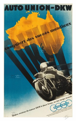 Moto union dkw rf0575 poster - dkw,