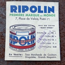 Ancienne Publicité Peinture Ripolin 1932. Voiture Droguerie. Automobilia