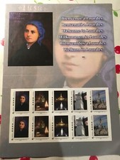 PLAQUETTE DE 10 TIMBRE SOUVENIR DE LOURDE LETTRE MONDE 20 G NEUF