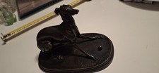 ANCIENNE SCULPTURE en BRONZE Chien Lévrier à la Balle Signé P.J Mène
