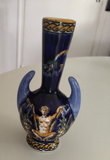 petit vase amphore miniature violette muguet faïence de Gien renaissance H 13 cm