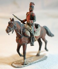FIGURINE ANCIENNE Soldat plomb 60mm cavalier hussard français 1760 SDB25PLB002