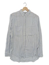 STRADIVARIUS Chemise à manches longues Dames Chemise T EU 38 bleu-blanc